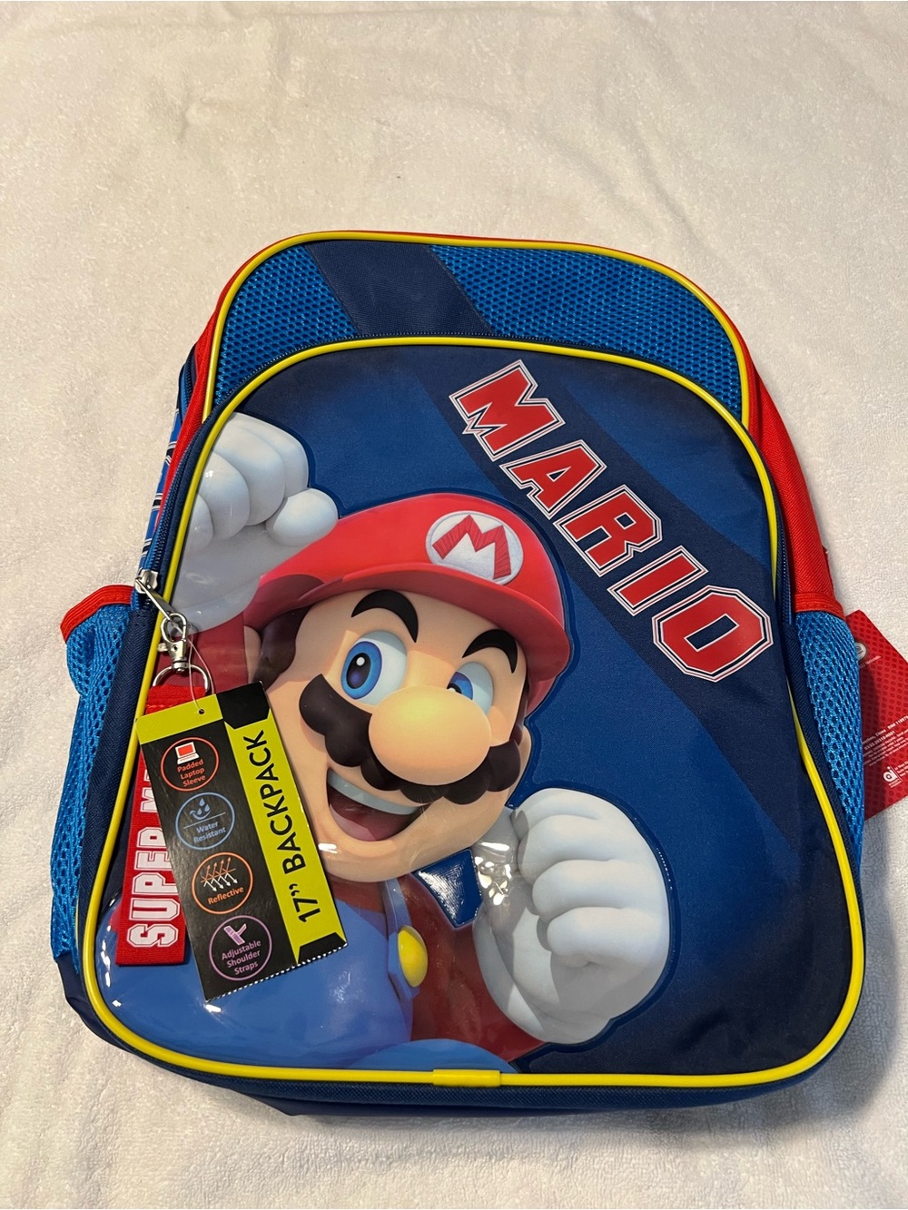 Nintendo Super Mario Red and Multicolor Logo Tag